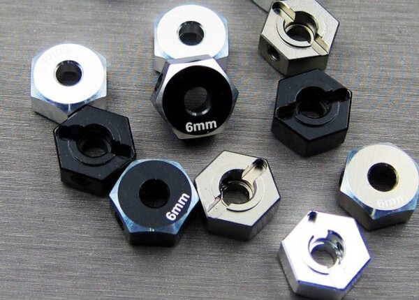 Alum. Hex Adapter (6mm) schwarz