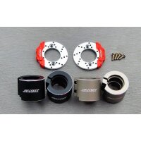 Alum. Bremsadapter und Scheiben Set hinten schwarz