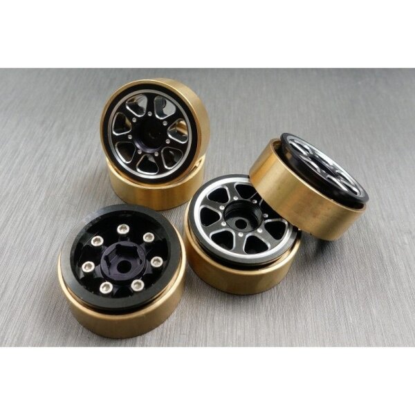 Alu & Messing Beadlock Felgen-Set (4)