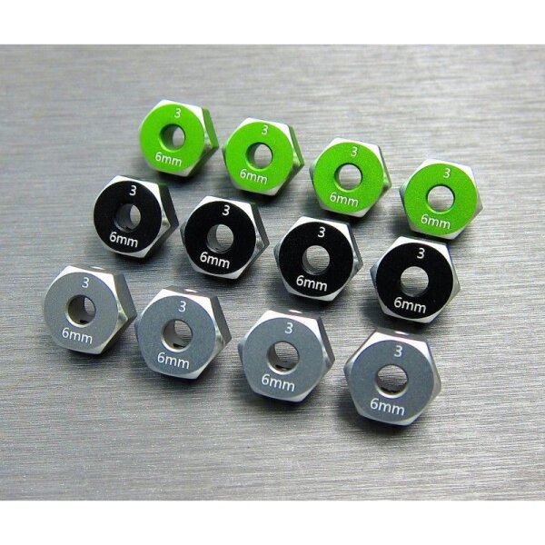 Alum. Hex Adapter (6mm) 4 Stk.