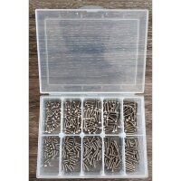 Edelstahl M2 Schrauben-Set mit Plastik-Box (350teilig)