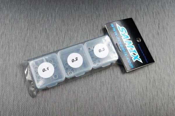 30pcs 3x5x0.1,0.2,0.3 (with 3 small plastics box)