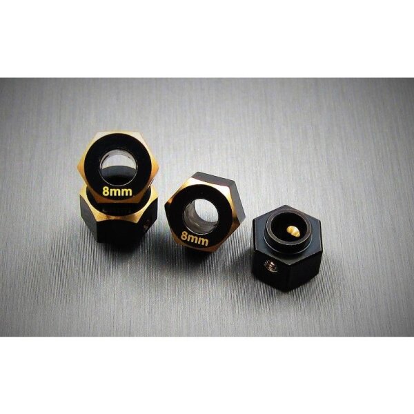 Messing Hex Adapter 8mm schwarz