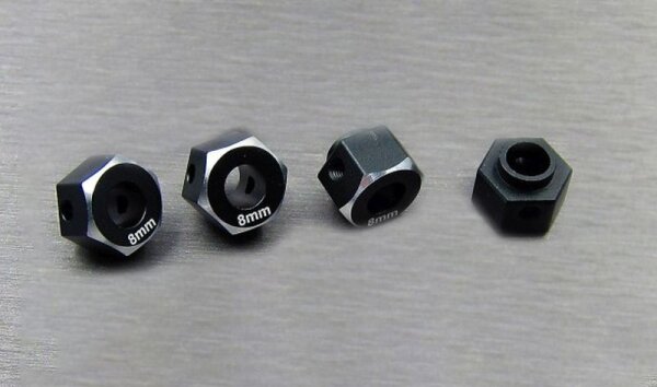 Aluminium Hex Adapter 8mm schwarz