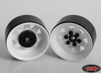 6 Lug Wagon 1.9 Steel Stamped Beadlock Wheels (White)