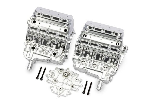 Motorblock satin chrome
