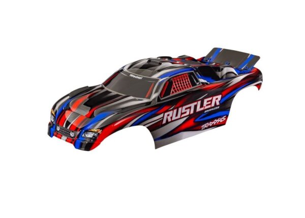 Karosserie Rustler rot clipless mit Aufkleber