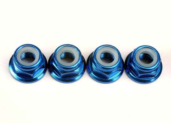 Stopp-Mutter mit Flansch Aluminium blau 5mm (4)