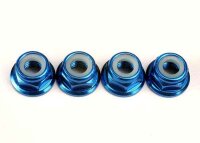 Stopp-Mutter mit Flansch Aluminium blau 5mm (4)