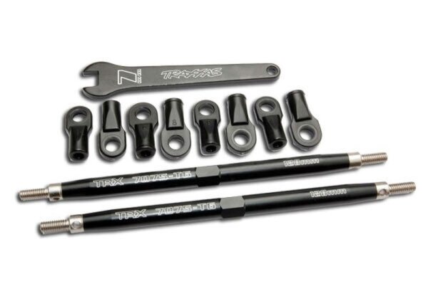 L/R Gewindestangen 7075-T6 Aluminium schwarz 128mm (2)