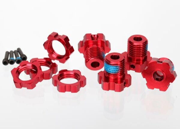 Radmitnehmer & Muttern 6061-T6 Aluminium rot 17mm (4)