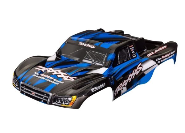 SLVR Karosserie Slash 2WD blau mit Aufkleber