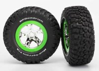 BFGoodrich T/A KM2 Reifen auf Felgen chrom/grün vorne (2)