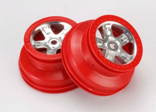 SCT 2.2/3.0 Felgen satin-chrom/rot 14mm (2)