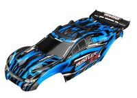 Karosserie Rustler 4x4 blau mit Aufkleber & Karo-Halter