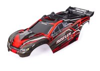 Karosserie Rustler 4x4 rot mit Aufkleber mit Karo-Halterung