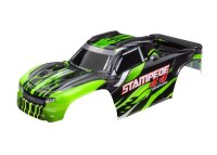 Karosserie Stampede 4x4 grün mit Aufkleber, Karo-Halterung
