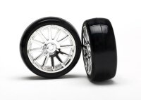Slick-Reifen auf 12-Speichenfelge chrom (2)