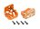 Motorhalter v/h Alu orange