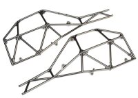 Rohrrahmen-Chassis Seitenteile satin schwarz-chrom l&r