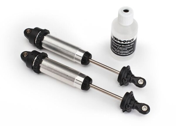 GTR Dämpfer Aluminium silber 134mm vorne mit Gewinde (2)