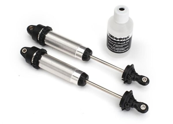 GTR Dämpfer Aluminium silber 139mm hinten mit Gewinde (2)
