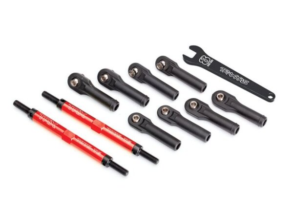 Vorspurstangen 7075-T6 Alu rot 144mm mit Kugelpfannen