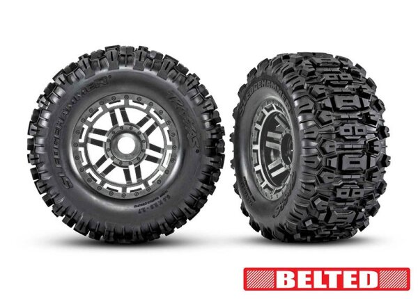 Sledgehammer BELTED Reifen auf Felge schwarz-chrom 17mm (2)