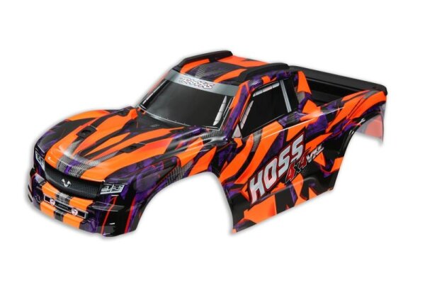 Karosserie Hoss 4x4 orange mit Aufkleber & Verriegelung