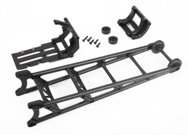 Wheelie bar schwarz montiert mit Halter