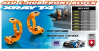 Alu Achsschenkel C-HUB - Nachlauf 2° , vorne links ORANGE