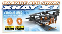 Alu Schimscheiben 3 x 7 x 2.0mm - orange (10)