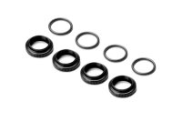 Rändelmutter für Dämpfer + O-Ring Schwarz (4)