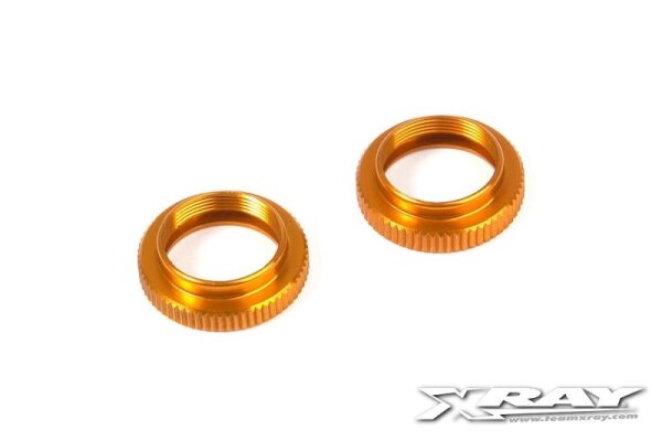 SLVR T4 Alu Rändelmutter für Dämpfer - Orange (2)
