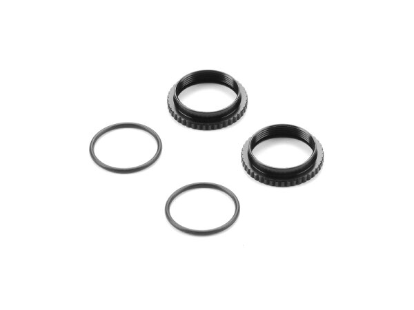 XLP ALU SHOCK ADJUSTABLE NUT - BLACK (2)
