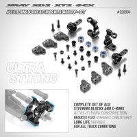 ALU STEERING BLOCKS & C-HUBS WITH BACKSTOP - SET