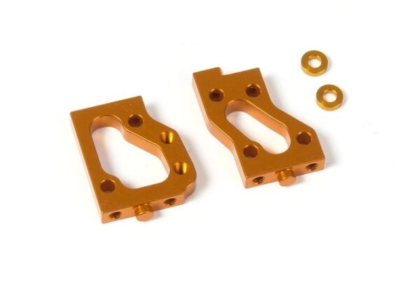 Radioplattenbefestigungsböcke (L+R), Aluminium Orange