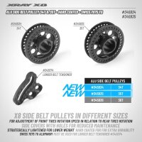 X8 ALU SIDE BELT PULLEY 34T - HARD COATED - SWISS 7075 T6
