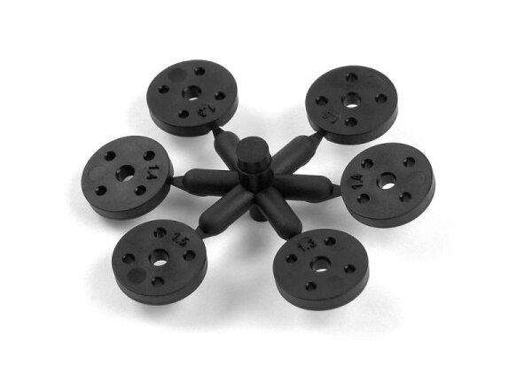 Dämpferkolbensetplatten - breit und gerade (4 Löch