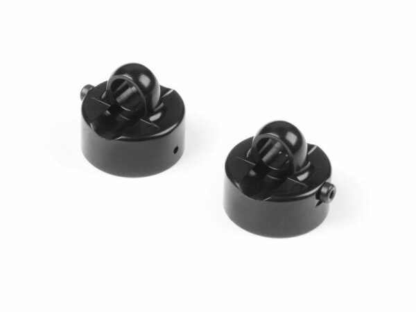 SLVR XB8/GT ALU SHOCK CAP NUT VENT HOLE BLACK COATED (2) V2