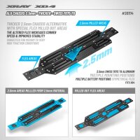 XB4 Alu Chassis 2.5mm w Adj. Transmission Position - 7075 T6