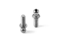 HARD STEEL BALL END 3.7MM WITH 8MM THREAD - NICKEL COATED (2