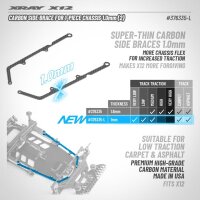 X12 CARBON SIDE BRACE FOR 1-PIECE CHASSIS 1.0MM (2)