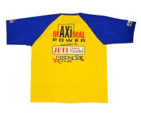 gelb/blaues T-Shirt im mAXImal Power Design (M)