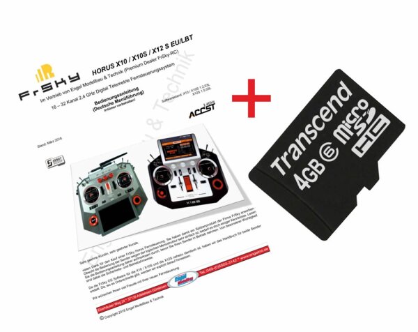 Horus X10/X10S Update Paket für dt. Menüführung (FrOS)