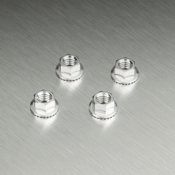 Radmutter mit Flansch Alu silber (4 Stück)