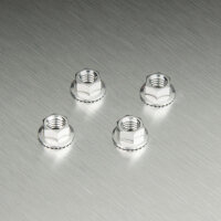 Radmutter mit Flansch Alu silber (4 Stück)