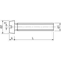 M4x20 PA 6.6 Polyamid natur Zylinderschraube mit Schlitz ~ISO1207 (~DIN 84A) (10 Stück)
