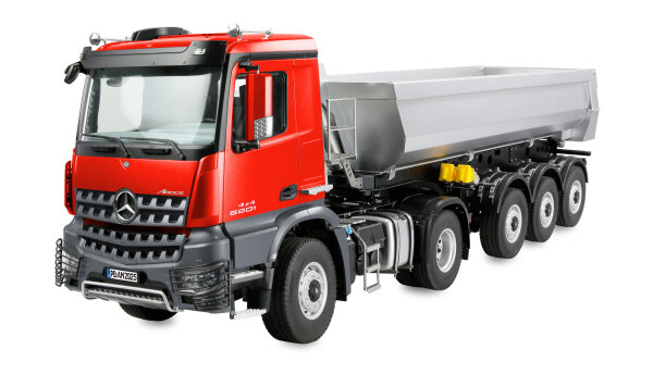 Mercedes-Benz Arocs Sattelzug mit Kippauflieger 4x4 1:14 RTR rot