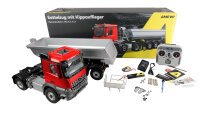 Mercedes-Benz Arocs Sattelzug mit Kippauflieger 4x4 1:14 RTR rot